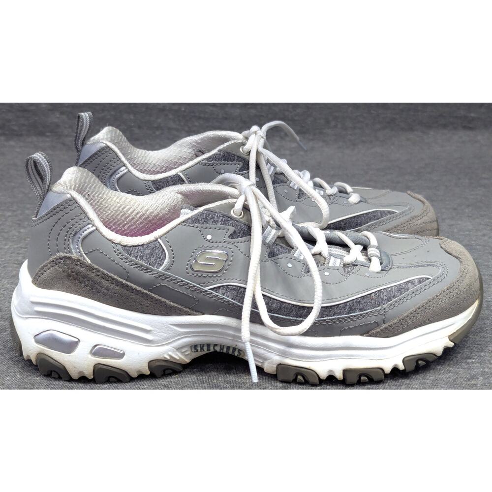 SKECHERS Womens Shoes - Gray, D'Lites Me Time, Run/Jog Sneakers, Size 7.5